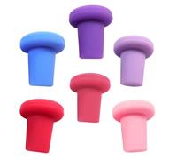 FESTFENDS Tapones de Silicona para Botella de Vino, Pack de 6 Piezas Diseño Creativo, Material Resistente Que No Se Oxida, Adecuado para Botellas de Vinagre y Salsa de Soja