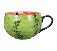 FESTFENDS Taza de café de cerámica - Taza de té con leche con diseño de sandía de 237 ml (8 onzas) con asa - con forma de fruta para uso familiar en la cocina, decoración para fiestas de verano