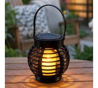 Festive Lights Farolillo solar LED de 17 cm para exteriores, color negro, resistente a la intemperie, con patrón, decoración, para exteriores (17 cm)