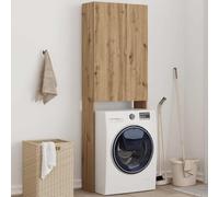 Festnight Armario Alto para Lavadora Mueble Organizador Lavadora Estantería Superior para Lavadora o Inodoro Armario Alto de Baño Ahorra Espacio 64x25,5x190 cm Roble Artisan