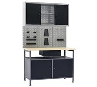 Festnight Banco de Trabajo de Acero con Panel de Herramientas, Mesa de Trabajo Taller, Banco de Trabajo Taller, Mesa Trabajo, Banco de Carpintero, Banco Herramientas Type-9