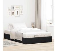 Festnight Cama Tapizada con Somier y Espacio de Almacenamiento, Canapé Abatible 120 x 190 cm Negro