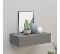 Festnight Estante con Cajón de Pared, Estanteria Pared, Estante con Cajon, Msitas de Noche Colgantes, Estantes Flotantes,para Cocina, Salón y Pasillo Gris 40 x 23.5 x 10 cm