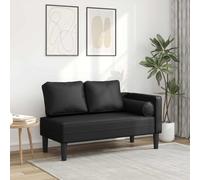 Festnight Sofá Diván Sofá Pequeño Cuero Sintético Negro Chaise Longue Sofá Moderno Sofá de Salón Sofá Relax de 1 Plazas Tapizado Diván Cama 1 Plazas Cama Diván 110