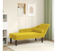 Festnight Sofá Diván Sofá Pequeño Terciopelo Amarillo Chaise Longue Sofá Moderno Sofá de Salón Sofá Relax de 1 Plazas Tapizado Diván Cama 1 Plazas Cama Diván 110