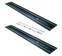 Festool 2x FS 1400/2 BL carril guía 1400 mm azul ( 2x 578246 ) 100Y Edición Aniversario + FSV/2 pieza de unión ( 577039 )
