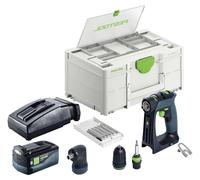 Festool CXS 18-Basic-Set taladro atornillador a batería 18 V 40 Nm sin escobillas + 1x batería recargable 5,0 Ah + cargador + systainer