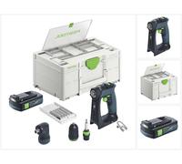 Festool CXS 18-Basic-Set taladro atornillador a batería 18 V 40 Nm sin escobillas + 1x batería recargable 3,0 Ah + systainer - sin cargador