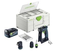 Festool CXS 18-Basic-Set taladro atornillador a batería 18 V 40 Nm sin escobillas + 1x batería recargable 5,0 Ah + systainer - sin cargador