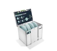 Festool Discos Abrasivos Granat Net D225 Systainer³ GR NET SYS | Surtido 4 granos (P80/P120/P180/P240) - 25 discos por grano - Red de aspiración total - Ø 225 mm