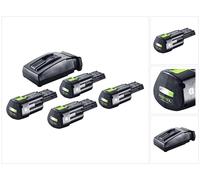 Festool Energie Set 4x BP 18 Li 3,0 Ergo I Batería 18 V 3,0 Ah / 3000 mAh Li-Ion ( 4x 577704 ) + cargador TCL 6 ( 201135 )