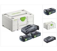 Festool energy set 2x BP 18 Li 3.0 C batería 18 V 3.0 Ah / 3000 mAh Li-Ion ( 2x 577658 ) + cargador TCL 6 ( 201135 ) + Systainer