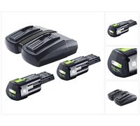 Festool energy set 2x BP 18 Li 3.0 Ergo I batería 18 V 3.0 Ah / 3000 mAh Li-Ion ( 2x 577704 ) + cargador doble TCL 6 DUO ( 577017 )