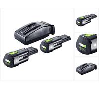 Festool energy set 2x BP 18 Li 3,0 Ergo I batería 18 V 3,0 Ah / 3000 mAh Li-Ion ( 2x 577704 ) + cargador TCL 6 ( 201135 )