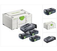 Festool energy set 3x BP 18 Li 3.0 C batería 18 V 3.0 Ah / 3000 mAh Li-Ion ( 3x 577658 ) + cargador TCL 6 ( 201135 ) + Systainer