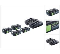 Festool energy set 4x BP 18 Li 3.0 C batería 18 V 3.0 Ah / 3000 mAh Li-Ion ( 4x 577658 ) + cargador doble TCL 6 DUO ( 577017 )