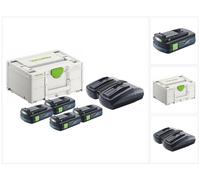 Festool energy set 4x BP 18 Li 3.0 C batería 18 V 3.0 Ah / 3000 mAh Li-Ion ( 4x 577658 ) + cargador doble TCL 6 DUO ( 577017 ) + Systainer