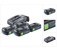 Festool Energy Set 4x BP 18 Li 3.0 C Batería 18 V 3.0 Ah / 3000 mAh Li-Ion ( 4x 577658 ) + TCL 6 Ladegert ( 201135 )