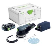 Festool ETSC 2 125-Basic lijadora de órbita aleatoria sin cable 18 V 125 mm sin escobillas + 1x batería recargable 3,0 Ah + systainer - sin cargador