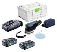 Festool ETSC 2 125-Basic: lijadora excéntrica a batería de 18 V y 125 mm sin escobillas + 2 baterías de 4,0 Ah + cargador + Systainer