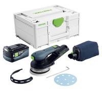Festool ETSC 2 125-Basic lijadora rotorbital sin cable 18 V 125 mm sin escobillas + 1x batería 5,0 Ah + systainer - sin cargador