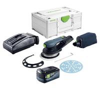 Festool ETSC 2 150-Basic Lijadora rotorbital sin cable 18 V 150 mm sin escobillas + 1x batería 5,0 Ah + cargador + systainer