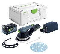 Festool ETSC 2 150-Basic lijadora rotorbital sin cable 18 V 150 mm sin escobillas + 1x batería 5.0 Ah + systainer - sin cargador