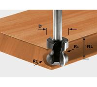 Festool HW S8 D22/16/R2.5+6 Fresa de mango 22 x 16 x 59 x 8 mm ( 491140 ) para fresadora OF 900, OF 1000, OF 1010, OF 1010 R, OF 1400, OF 2000, OF 2200