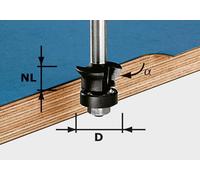 Festool HW S8 D24/0° +45°, fresa para biselar, madera, 2,4 cm, 1,1 cm, negra, 54 mm