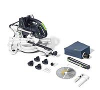 Festool KSC 60 EB-Basic Sierra Tronzadora de Inglete con Batería | Sierra de inglete y bisel con motor EC-TEC sin escobillas, guía de doble columna y bolsa antipolvo