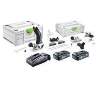 Festool MFKC 700 EB-Basic Módulo de batería Fresadora de cantos 18 V 8 mm sin escobillas + 2 baterías de 4,0 Ah + cargador + juego de accesorios + Systainer