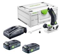 Festool MFKC 700 EB-Basic: módulo de batería para fresadora de cantos de 18 V, 8 mm, sin escobillas + 2 baterías de 4,0 Ah + cargador + Systainer