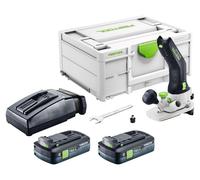 Festool MFKC 700 KA EB-Basic: módulo de batería para fresadora de cantos de 18 V, 8 mm, sin escobillas + 2 baterías de 4,0 Ah + cargador + Systainer