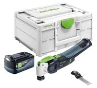 Festool OSC 18 E-Basic: oscilador a batería de 18 V con sistema Starlock Max Brushless + 1 batería de 5,0 Ah + Systainer - sin cargador
