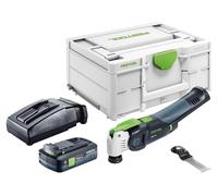 Festool OSC 18 E-Basic: oscilador a batería de 18 V Starlock Max Brushless + 1 batería de 4,0 Ah + cargador + Systainer