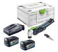 Festool OSC 18 E-Basic: oscilador a batería de 18 V Starlock Max Brushless + 2 baterías de 5,0 Ah + cargador + maletín Systainer