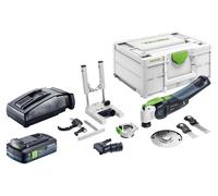 Festool OSC 18 E-Basic-Set: oscilador a batería de 18 V Starlock Max Brushless + 1 batería de 4,0 Ah + cargador + juego de 7 accesorios + Systainer