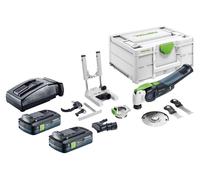 Festool OSC 18 E-Basic-Set: oscilador a batería de 18 V Starlock Max Brushless + 2 baterías de 4,0 Ah + cargador + juego de 7 accesorios + Systainer