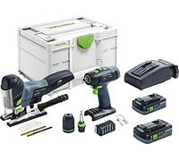 Festool Set Atornillador y Caladora a Batería T 18+3/PSC 420 | Kit profesional con 2 baterías 18 V, cargador rápido, Systainer³ y accesorios incluidos