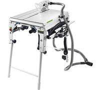 Festool Sierra de mesa CS 70 EBG PRECISIO (con hoja de sierra circular, protección contra astillas, tope angular, juego de extracción, bastón deslizante, garaje, soporte con rodillo de transporte,