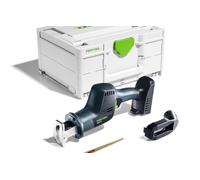 Festool Sierra de sable inalámbrica ERSC 18 EB-Basic - 18 V, motor EC-TEC | Sierra de sable inalámbrica con una sola mano con hoja de sierra giratoria de 180°, iluminación LED y dispositivo de