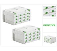 Festool Sortainer Set 2x SYS 3-SORT/12 ( 2x 491986 ) Maletín surtido con 12 compartimentos para tornillos tacos clavos