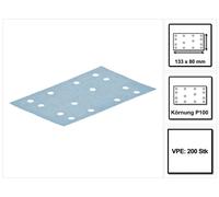 Festool STF 80x133 bandas de lija Granate P100 80 x 133 mm 200 uds. ( 2x 499628 ) para correderas RTS 400, RTSC 400, RS 400, RS 4, LS 130
