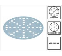 Festool STF D150/48 Discos de amolar granate P100 150 mm 200 uds. ( 2x 575163 ) para RO 150, ES 150, ETS 150, ETS EC 150, LEX 150, WTS 150, HSK-D 150