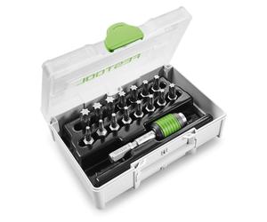 Festool SYS3 XXS CE-TX BHS 60, Adaptador para atornillador, Vástago hexagonal para brocas, Negro, Plateado, 17 piezas, 25 mm, 66 g