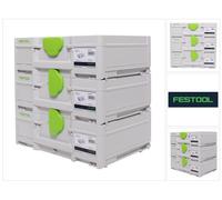 Festool Systainer Set 3x SYS3 M 137 ( 3x 204841 ) 10,4 litros 396x296x137mm Maletín de herramientas enlazable