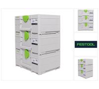 Festool Systainer Set 3x SYS3 M 187 ( 3x 204842 ) 15,9 litros 396x296x187mm Maletín de herramientas enlazable