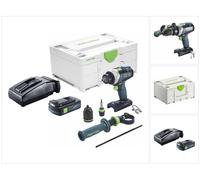 Festool TDC 18/4 I-Basic taladro atornillador a batería 18 V 75 Nm sin escobillas + 1x batería recargable 3,0 Ah + cargador + systainer