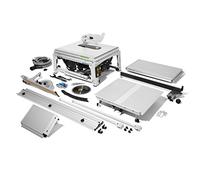 Festool TKS 80 EBS Sierra circular de mesa (con hoja de sierra circular, cartucho, tope de esquina, kit de succión, tope longitudinal, mesa deslizante, barra deslizante, llave Allen, llave