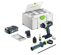 Festool TPC 18/4-Basic-Set: taladro atornillador a batería de 18 V, 75 Nm, sin escobillas + 1 batería de 4,0 Ah + Systainer - sin cargador